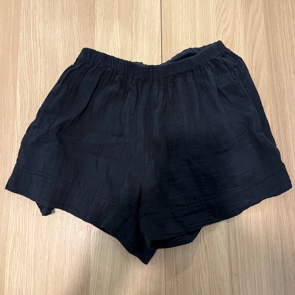 Black Cotton Shorts